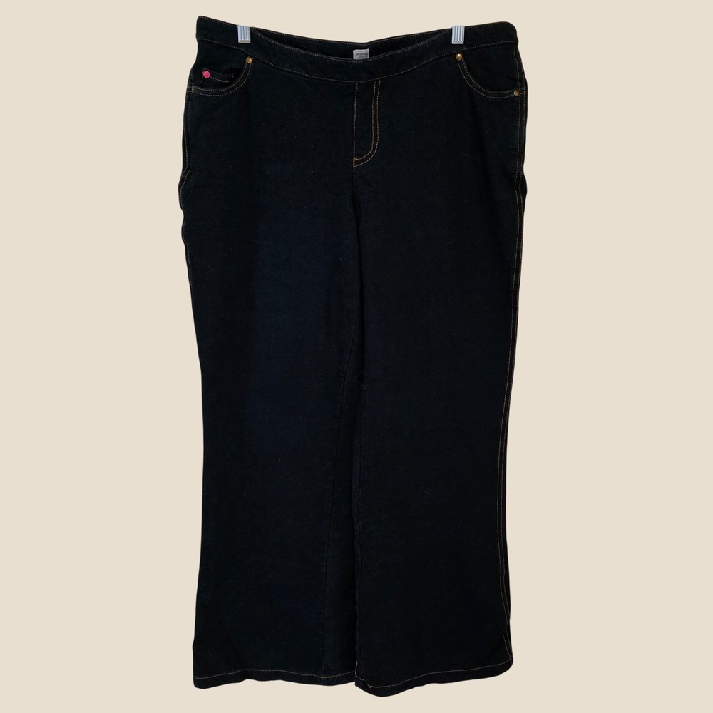 PajamaJeans Women Jeans XL Blue Pull On Stretch Bootcut Denim Pants